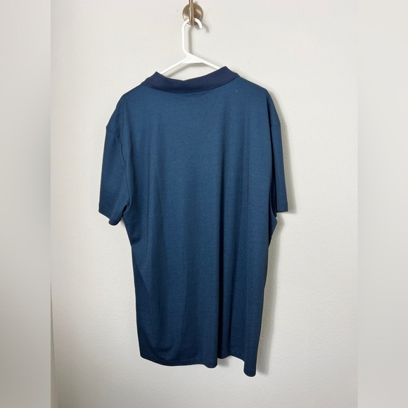 NWT CALVIN KLEIN Contrast Zip Polo Shirt Cotton Blend In Navy Size XXL - Picture 8 of 8